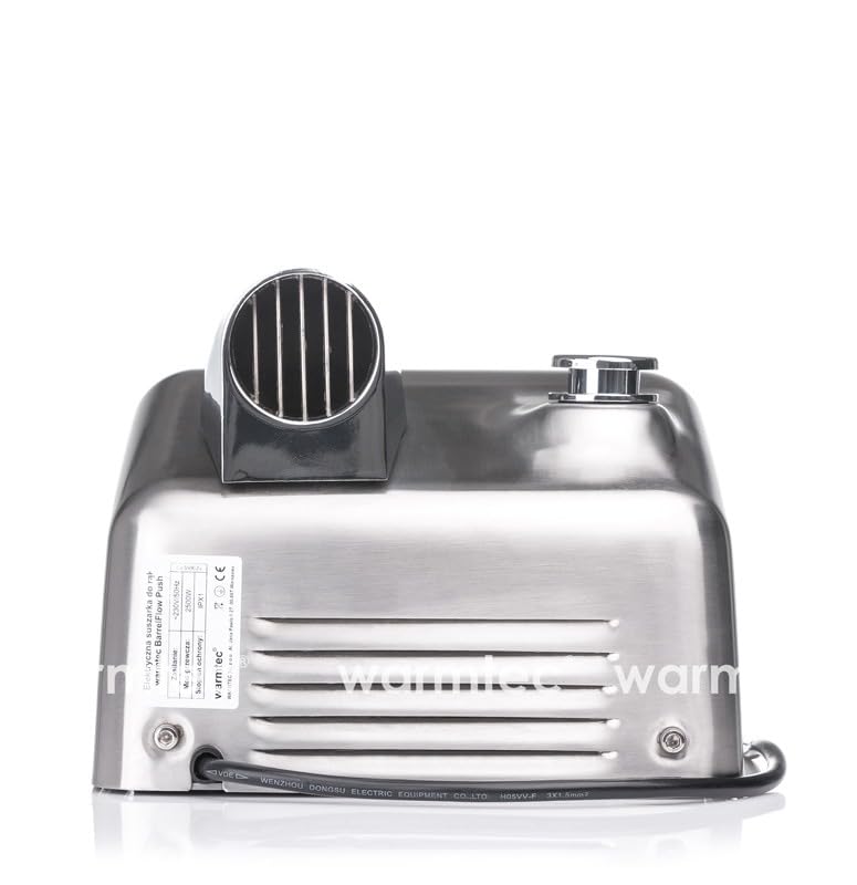 WARMTEC Händetrockner 2500W - Elektrischer Handtrockner mit Druckknopf und drehbarer Düse - Händetro