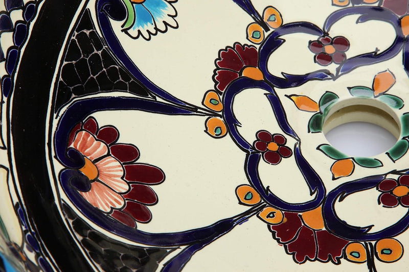 La Reina - Talavera Aufsatzwaschbecken - Cerames | Waschschale 44 x 35,5 x 15 cm | Mexikanisches Ova