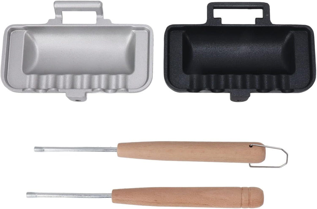 Qcwwy Doppelseitige Sandwich-Backform, Doppelseitige Bratpfanne, Abnehmbarer Griff, Antihaftbeschich