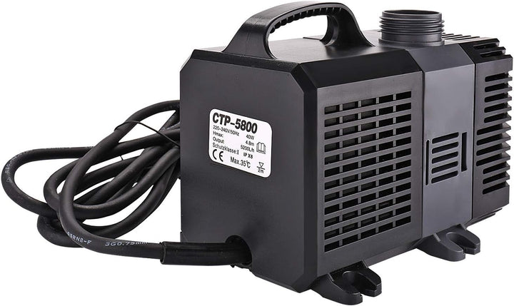 Super Eco Teichpumpe Filterpumpe 5200L/H 40 Watt Energiespar Wasserpumpe Koiteich Bachlaufpumpe Spri