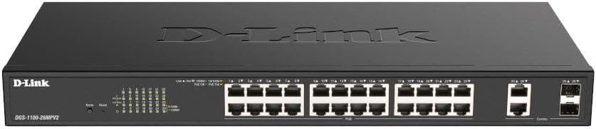 D-Link DGS-1100-24V2/E Gigabit Smart Switch (24 Ports, 10/100/1000 Mbit/s, einfache Plug & Play-Inst
