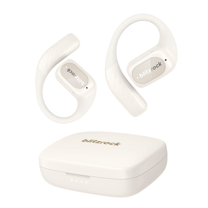 BlitzRock Open Ear Kopfhörer Kabellos Bluetooth 5.4 mit Ausgewogenem Sound, Weichem Ohrbügel, Krista