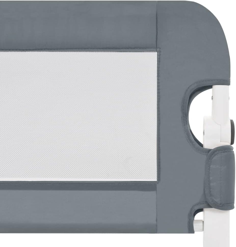 puraday Kleinkind-Bettschutzgitter Grau 102x42 cm Polyester Bettgitter Rausfallschutz Rausfallschutz