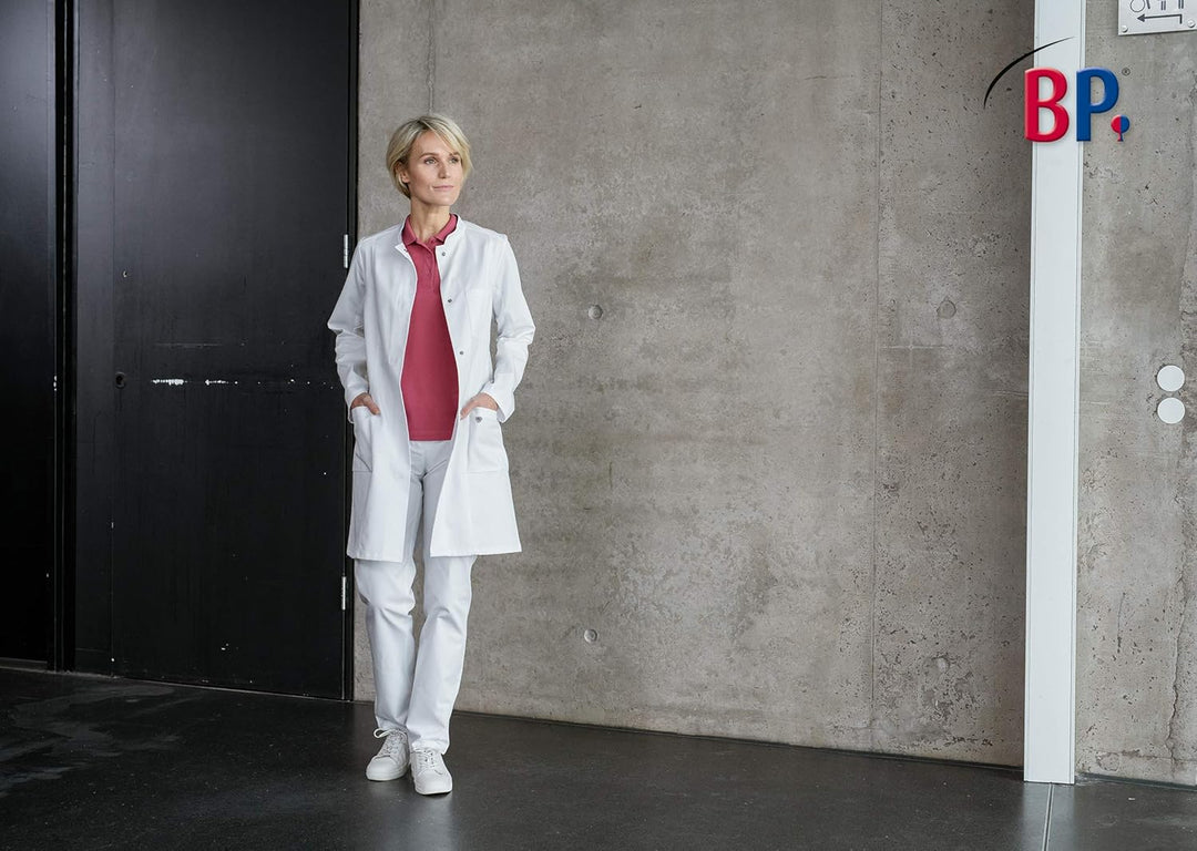 BP Med Coats 1754-130-0021 Arztkittel für Damen - Langärmelig - Reine Baumwolle - Normale Passform -