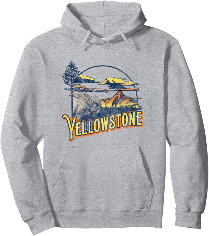 Vintage Yellowstone National Park Retro 80's Style Graphic Pullover Hoodie