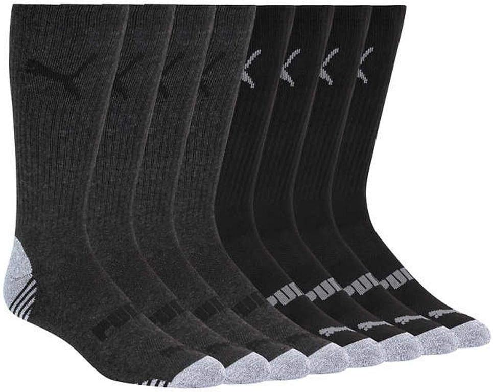 Puma Men's Crew Sock, 8 pair (Black) Fits Shoe Size (6-12), 6-12 Schwarz