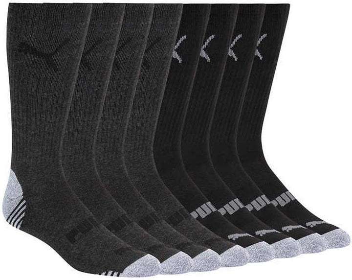 Puma Men's Crew Sock, 8 pair (Black) Fits Shoe Size (6-12), 6-12 Schwarz
