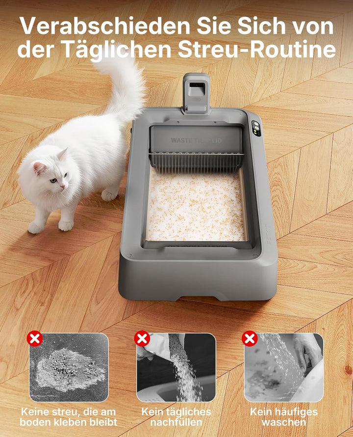PETKIT Kristall Katzenstreu Set, pH-Farberkennung,Geruchsstark, Ohne Schaufeln, Einweg-Schale,Für PE