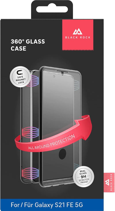Black Rock - Hülle 360 Grad Glass Case Passend für Samsung Galaxy S21 FE 5G I Handyhülle, Magnet Ver