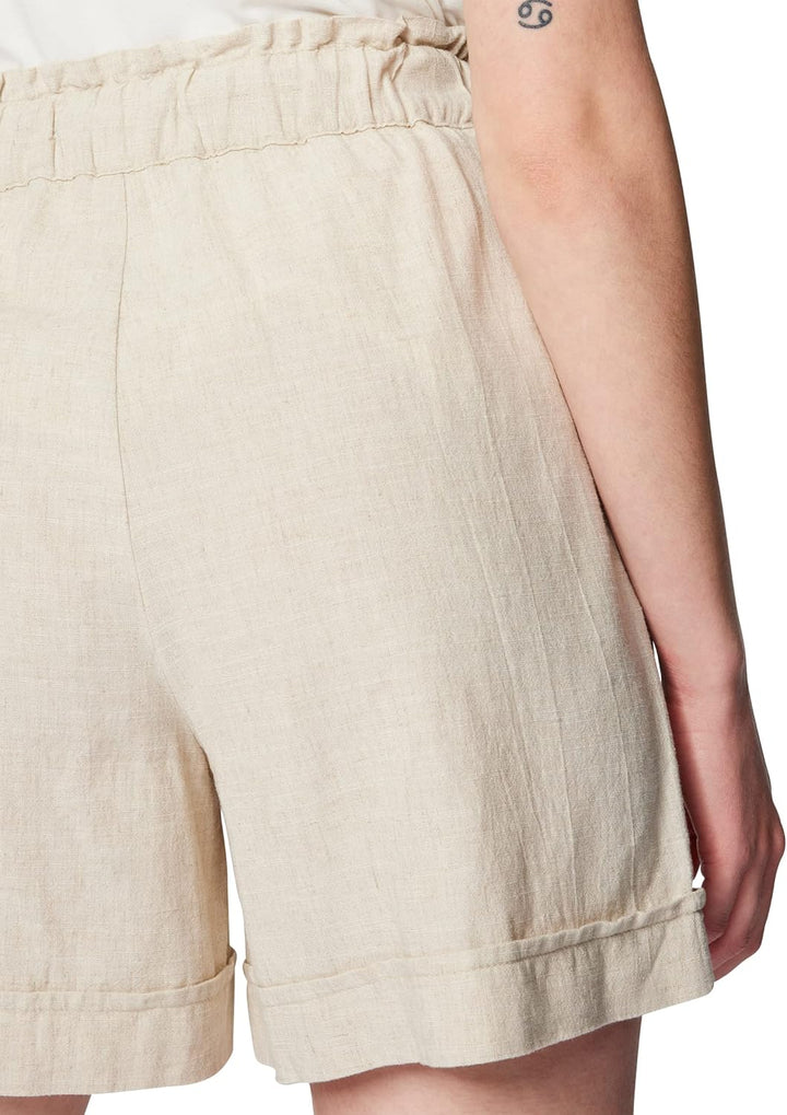 Mavi Damen Linen Shorts Kurze Hose XS Beige, XS Beige