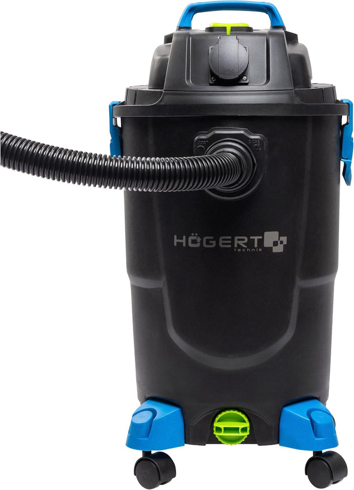 Högert Technik Nass- & Trockensauger, 30 L, 1200 W, antistatischer Schlauch, Blasfunktion, Steckdose