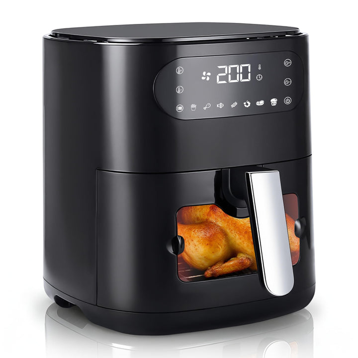 Citybee 6L Heissluftfritteuse mit beleuchtetem Sichtfenster - Extra Leiser Airfryer, 7 Programme & T