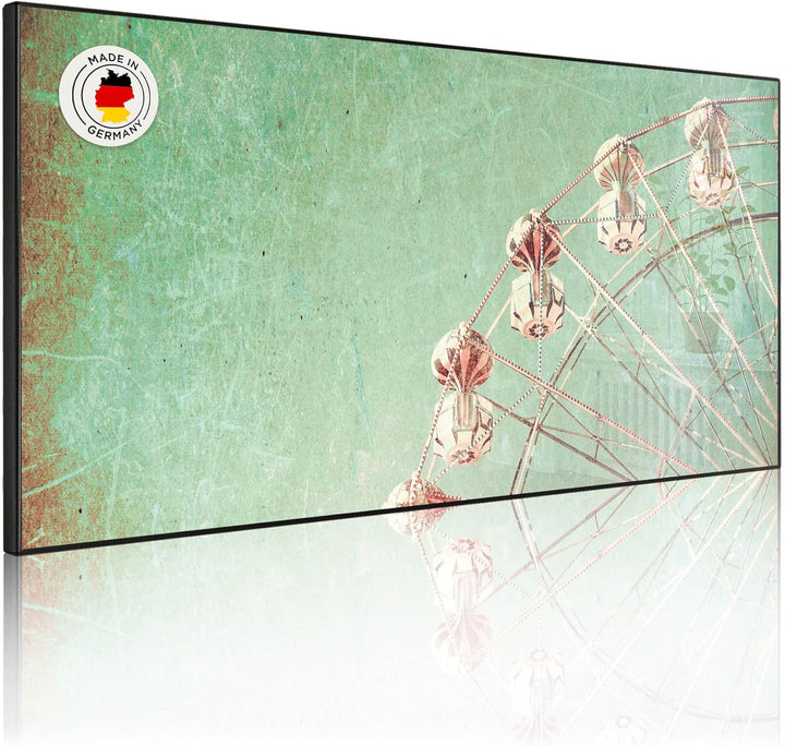 banjado Magnettafel schwarz 78 x 37cm / Magnetwand Metall/Magnetpinnwand als Memoboard/Pinnwand Magn