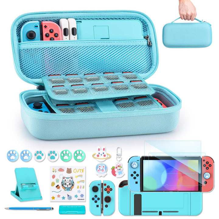 innoAura Switch Tasche für NS Switch 18 in 1 Switch Zubehör mit Switch Hülle, Switch Hülle, Switch S