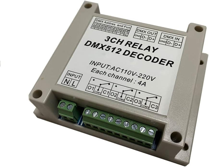 3CH Relay Switch DMX512 Controlled Relay Switch High Voltage Input Relay Switch AC110-220V