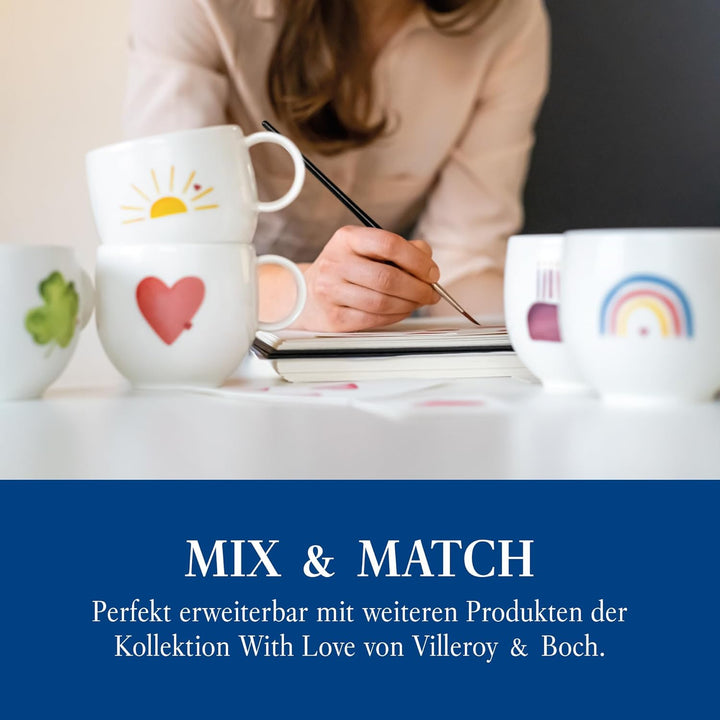 Villeroy & Boch – With Love Frühstücks-/ Dessertteller "Good Luck" Weiss, Spülmaschinenfest, Mikrowe