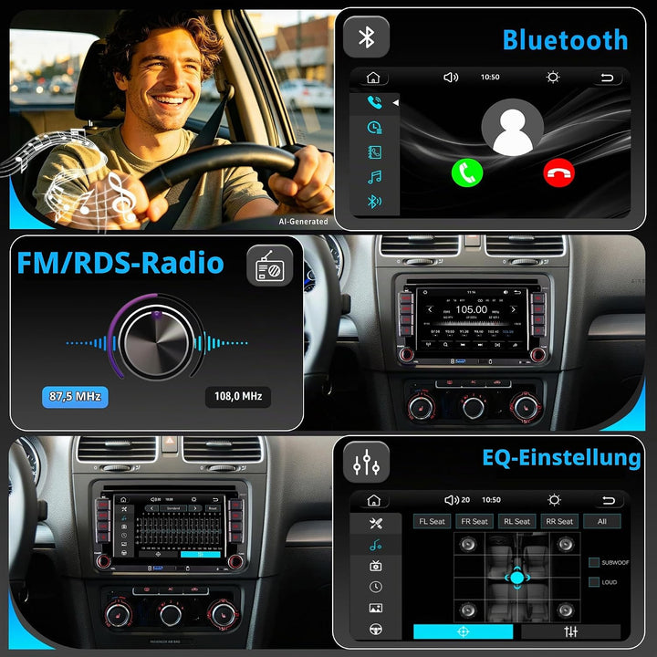 Autoradio für VW Golf 5 Golf 6, Wireless CarPlay &amp; Android Auto, DAB+