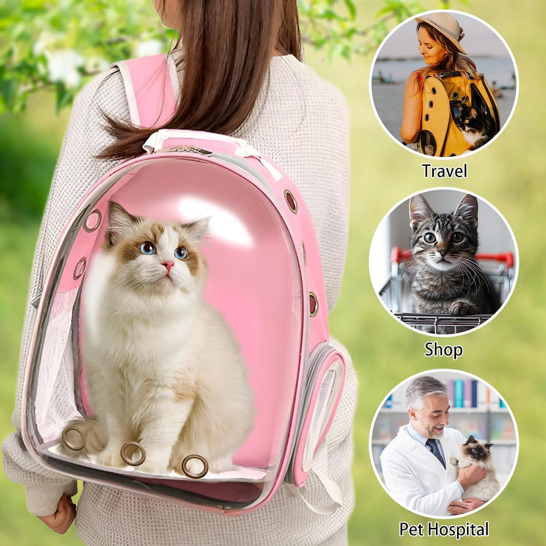 Rucksack mit Kapsel für Haustiere, transparenter Blasenrucksack für Katzen und kleine Hunde, atmungs