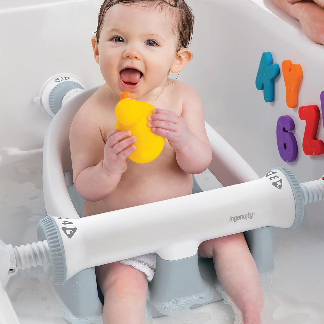 Summer My Bath Seat(Grau) - Baby-Badewannensitz zum Baden im Sitzen, mit Rückenlehnenstütze und Saug