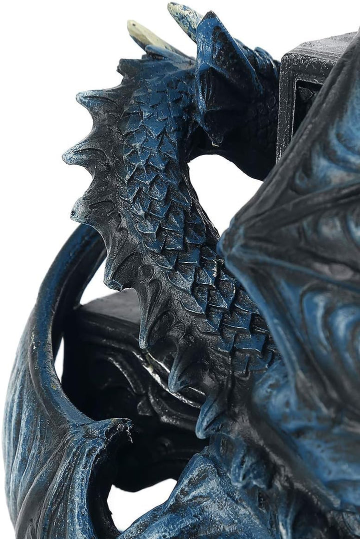 Nemesis Now B3602J7 Draco Uhr Anne Stokes 17,8 cm, Harz, Blau, Einheitsgrösse