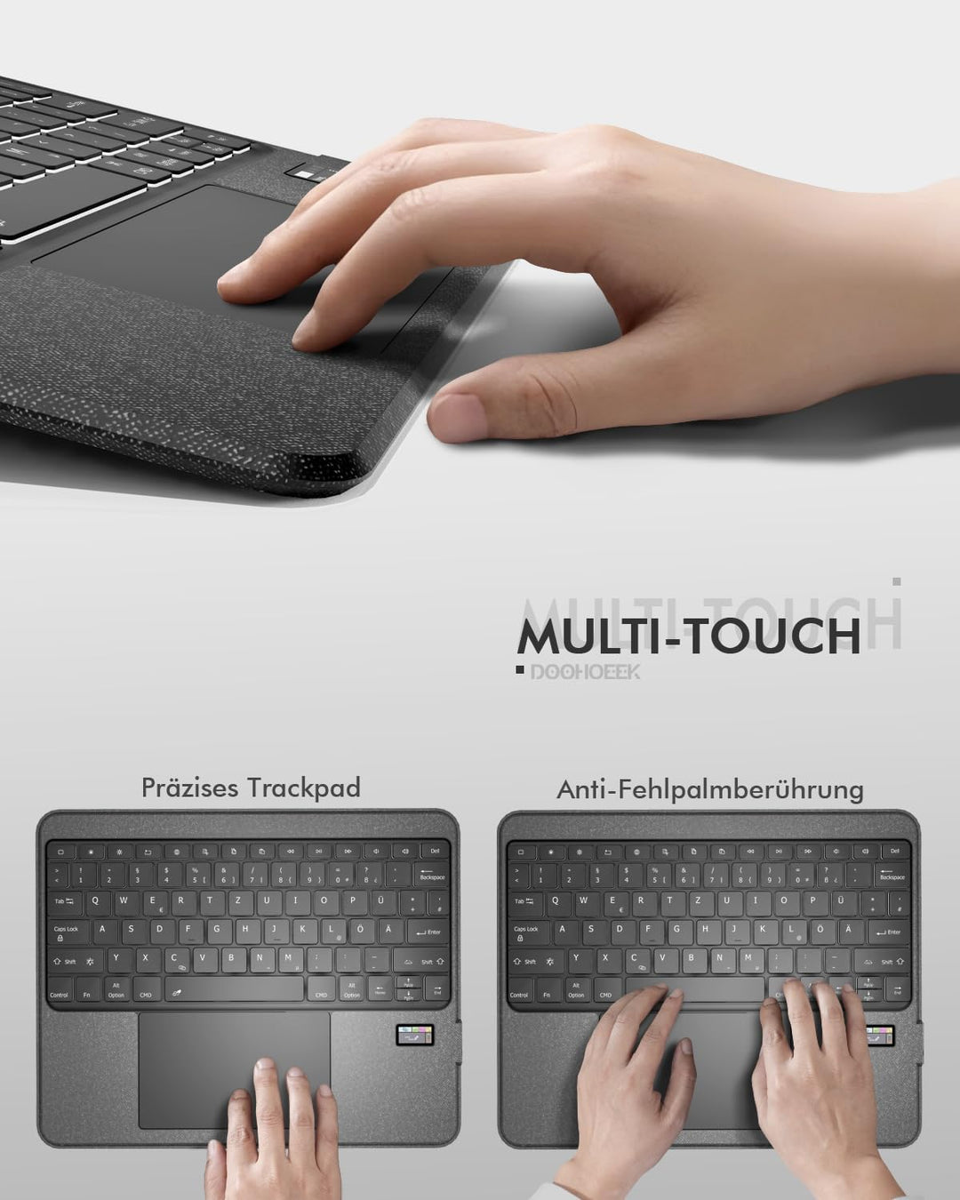 Doohoeek Tastatur Hülle mit LCD-Display für iPad Pro 13 Zoll 2025(M5)/2024(M4), Abnehmbare Bluetooth