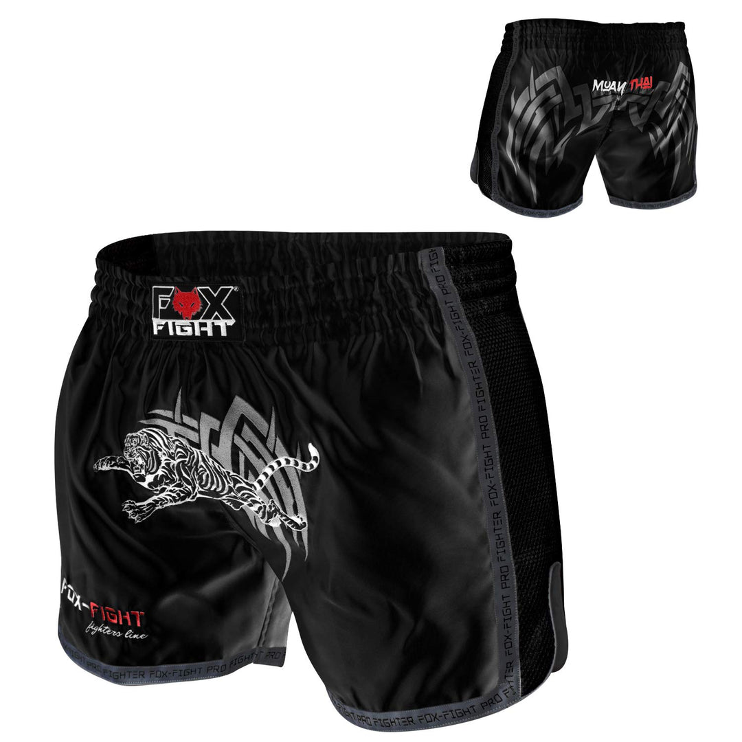 FOX-FIGHT Thai Short Tiger Fight Hosen Shorts Muay Thai Kickboxen UFC Kampfsport Boxen Training MMA