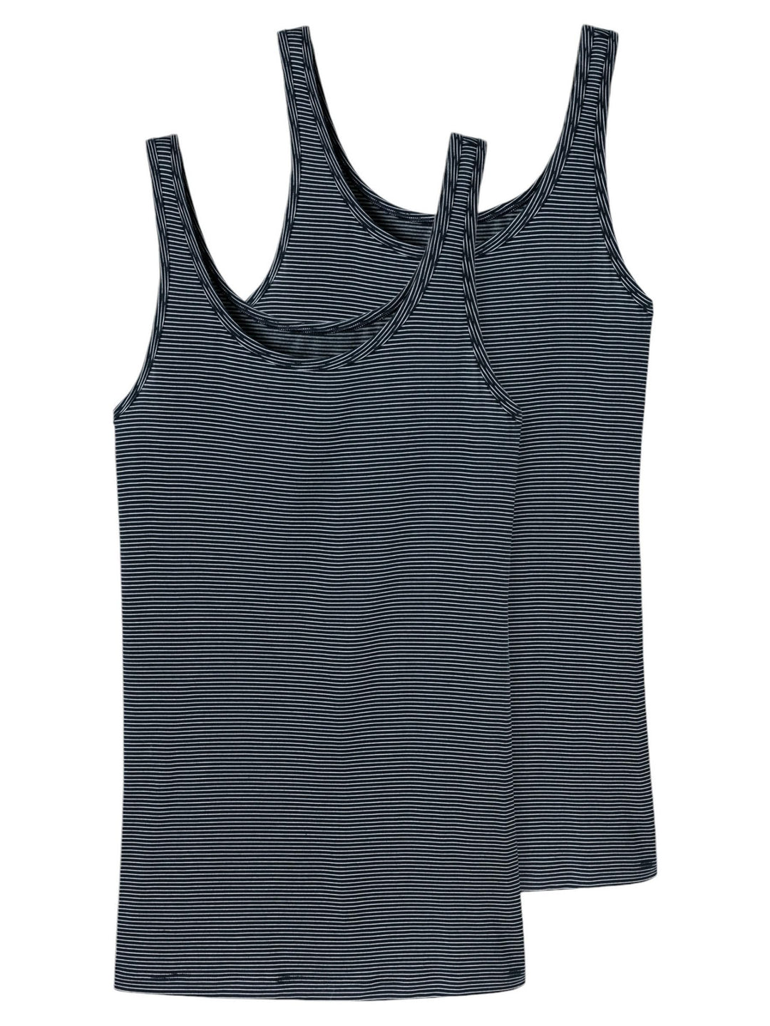 Schiesser Damen 2 PACK Trägertop Unterhemd - Modal Essentials 48 Nachtblau_162896, 48 Nachtblau_1628