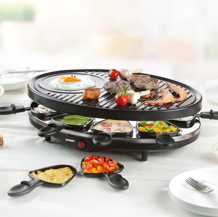 DOMO DO9038G Raclette-Grill, Metall, 1 Liter, schwarz