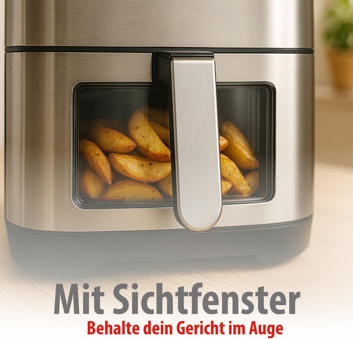alpina Heissluftfritteuse XXL - Airfryer für 4 bis 6 Personen - Air Fryer mit Digitalanzeige 80 bis