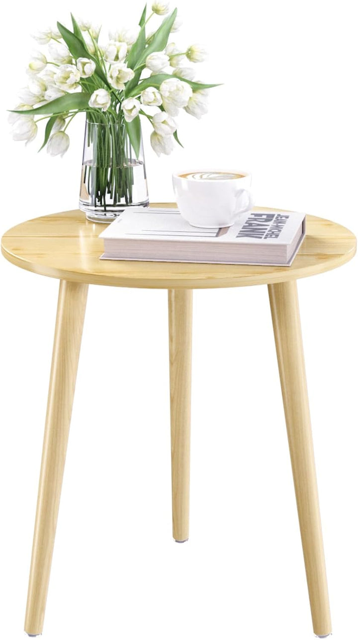 APICIZON Beistelltisch, Couchtisch rund Ø 42 cm, Höhe 51 cm, Sofatisch mit Beinen aus Massivholz, Sk