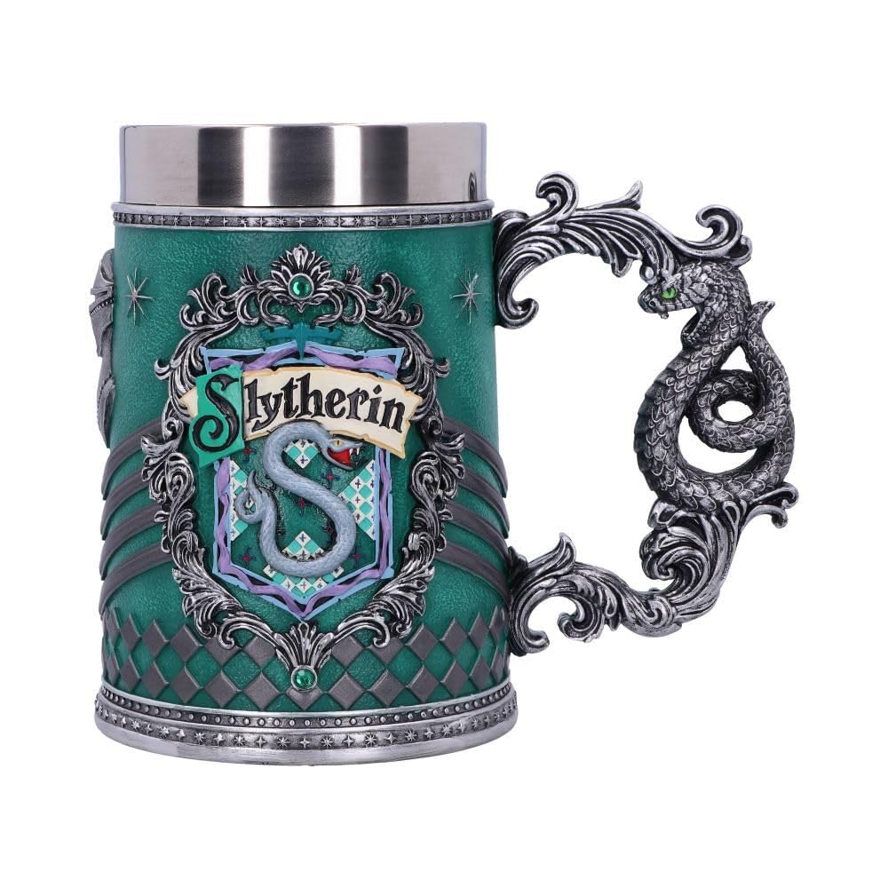 Nemesis Now House Collectable Tankard Harry Potter Slytherin Hogwarts-Haus Sammelkrug, Harz, Grün Si