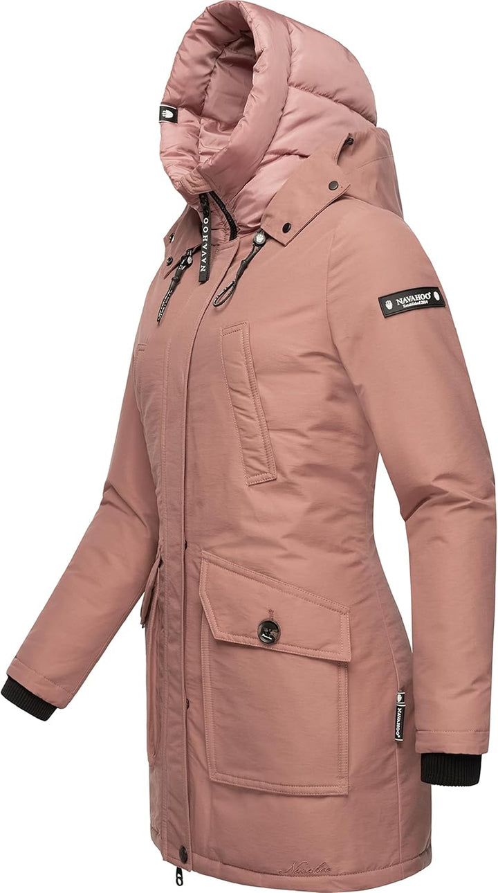 Navahoo Damen Warmer Winter Kurzmantel Blizzardstorm XS-3XL XS Terracotta, XS Terracotta