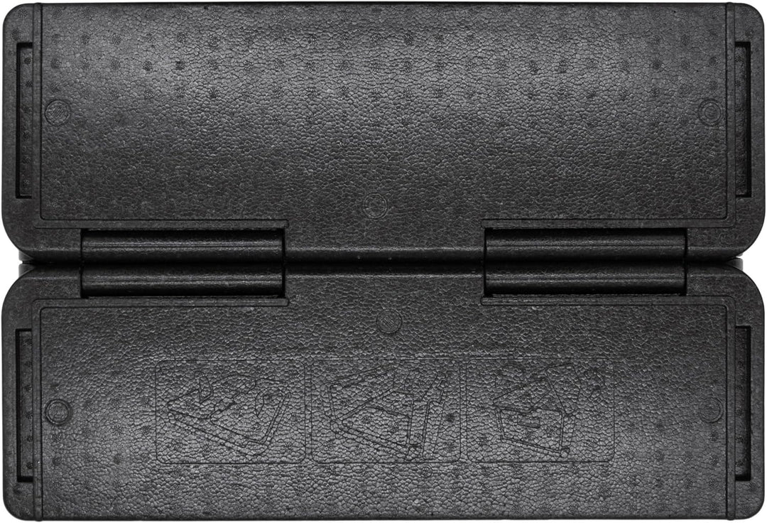 Thermobox gross faltbar schwarz zum Warmhalten und Kühlen - 42 L - Essen Warmhaltebox klappbar 60 x
