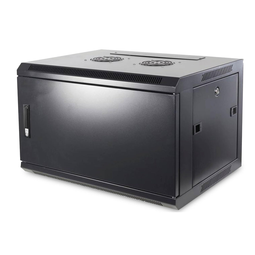 DSIT 6HE Netzwerkschrank (Serverschrank) 19 Zoll Wandmontage - mit Metalltür (BxTxH) 600 x 450 x 367