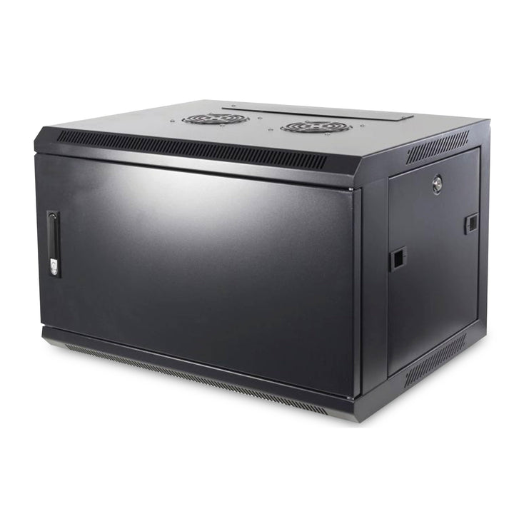DSIT 6HE Netzwerkschrank (Serverschrank) 19 Zoll Wandmontage - mit Metalltür (BxTxH) 600 x 450 x 367