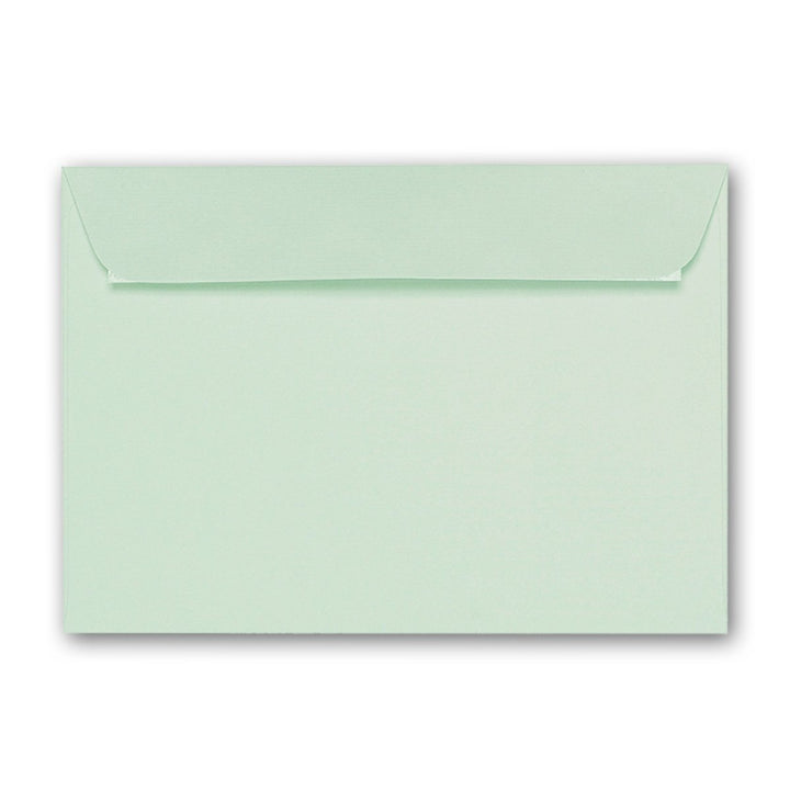 ARTOZ 100x Briefumschläge DIN C6 Mint (Grün) - 16,2 x 11,4 cm - haftklebend - gerippte Kuverts ohne