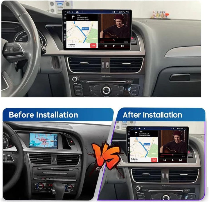 Android 15 Autoradio für Audi A4L (2009-2016) mit Sat NAV - Kabellos CarPlay Android Auto - Rückfahr