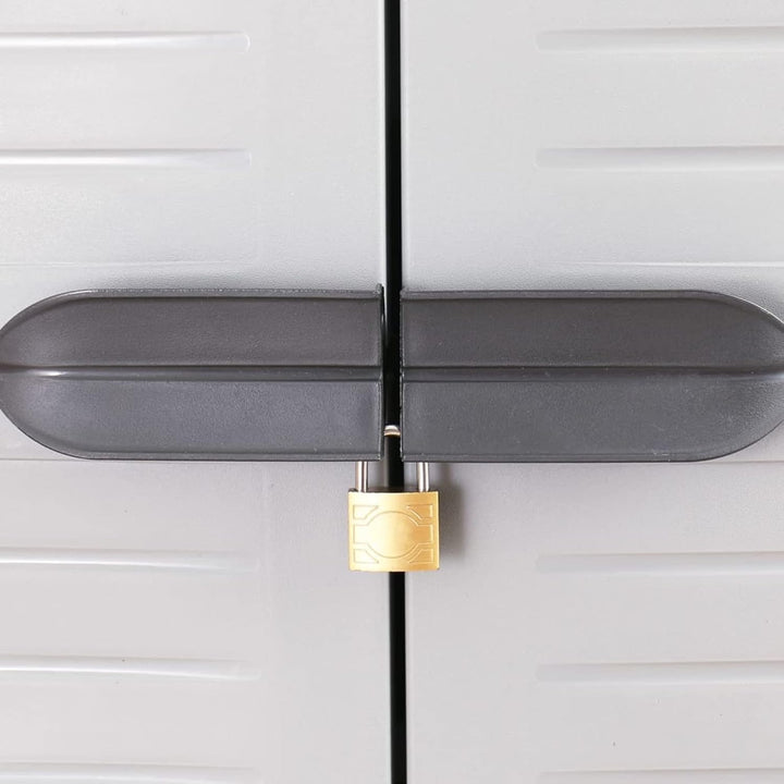 Tidyard Gartenschrank mit 2 Türen und 5 Fachböden Geräteschuppen Kunststoffschrank Spindschrank Schr