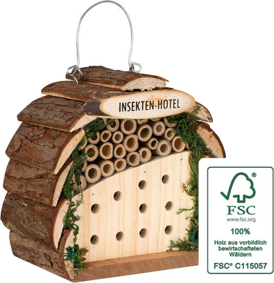 Gardigo Insektenhotel für Bienen und Marienkäfer aus Holz | Nistkasten zum Aufhängen für Garten und