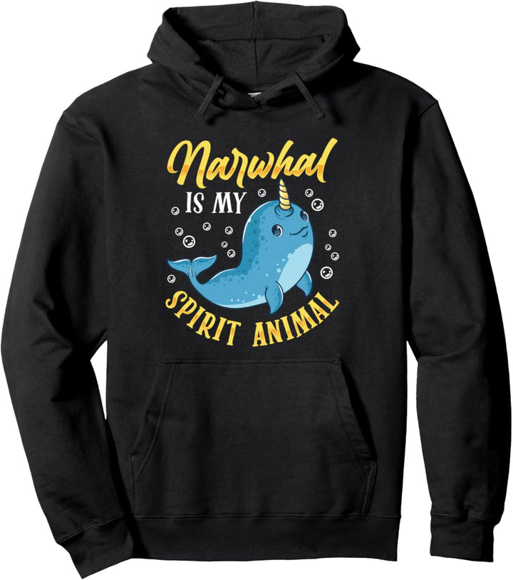 Narwhal Is My Spirit Tier Niedliches Kostüm Geschenk Mädchen Pullover Hoodie