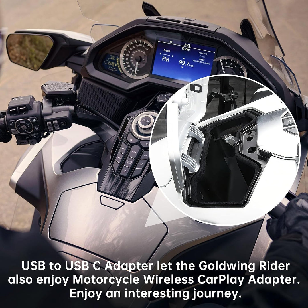 Bypass Motorrad Wireless CarPlay Bluetooth Adapter Silberfarben, Silberfarben