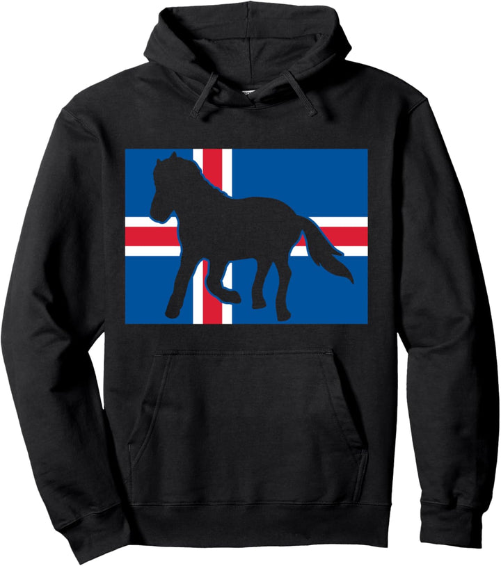Island Pferd Ponys Flagge Pullover Hoodie