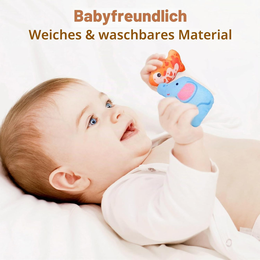 JoyCat Baby Spielzeug 6 Monate, Mystery Soft Box mit 10 Stück Sensorik Spielzeug, Rassel, Spiegel, M