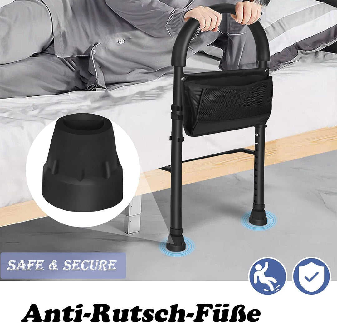 LARS360 Sichere Bettgitter mit PVC Lagerung Tasche und Unterstützung Beine, Faltbare Bettgitter Raus