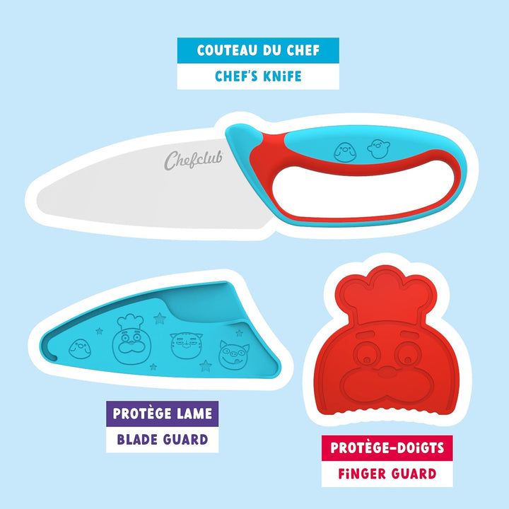 Messer für Kinder: Mit Fingerschutz, Klingenschutz und ergonomischen Griff. Teal/Turquoise Green