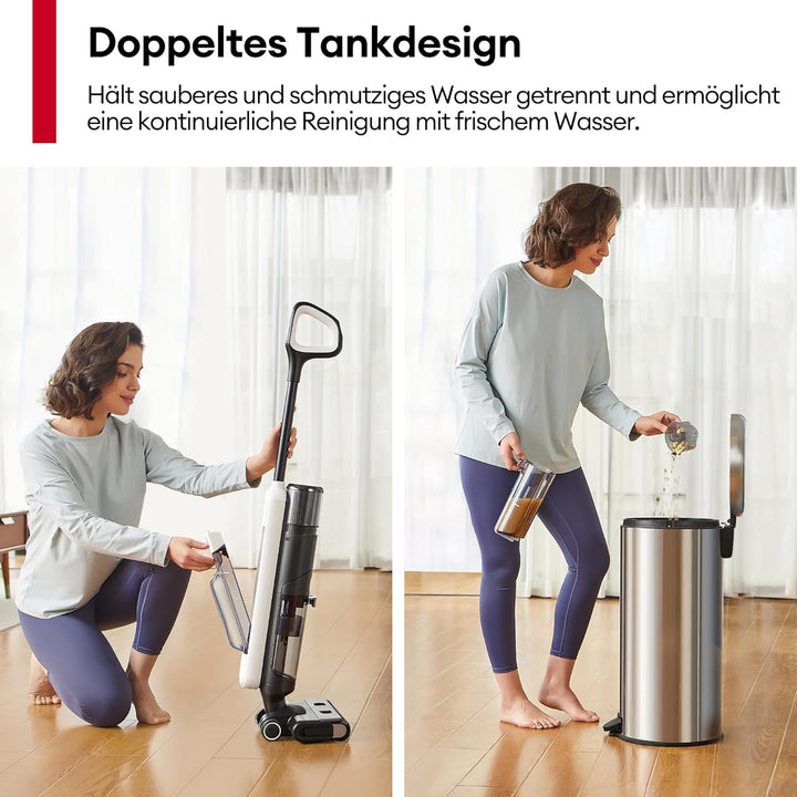 Ultenic Nass Trockensauger akku, Saugwischer Kabellos, 50 Minuten Laufzeit, Selbstreinigungsfunktion