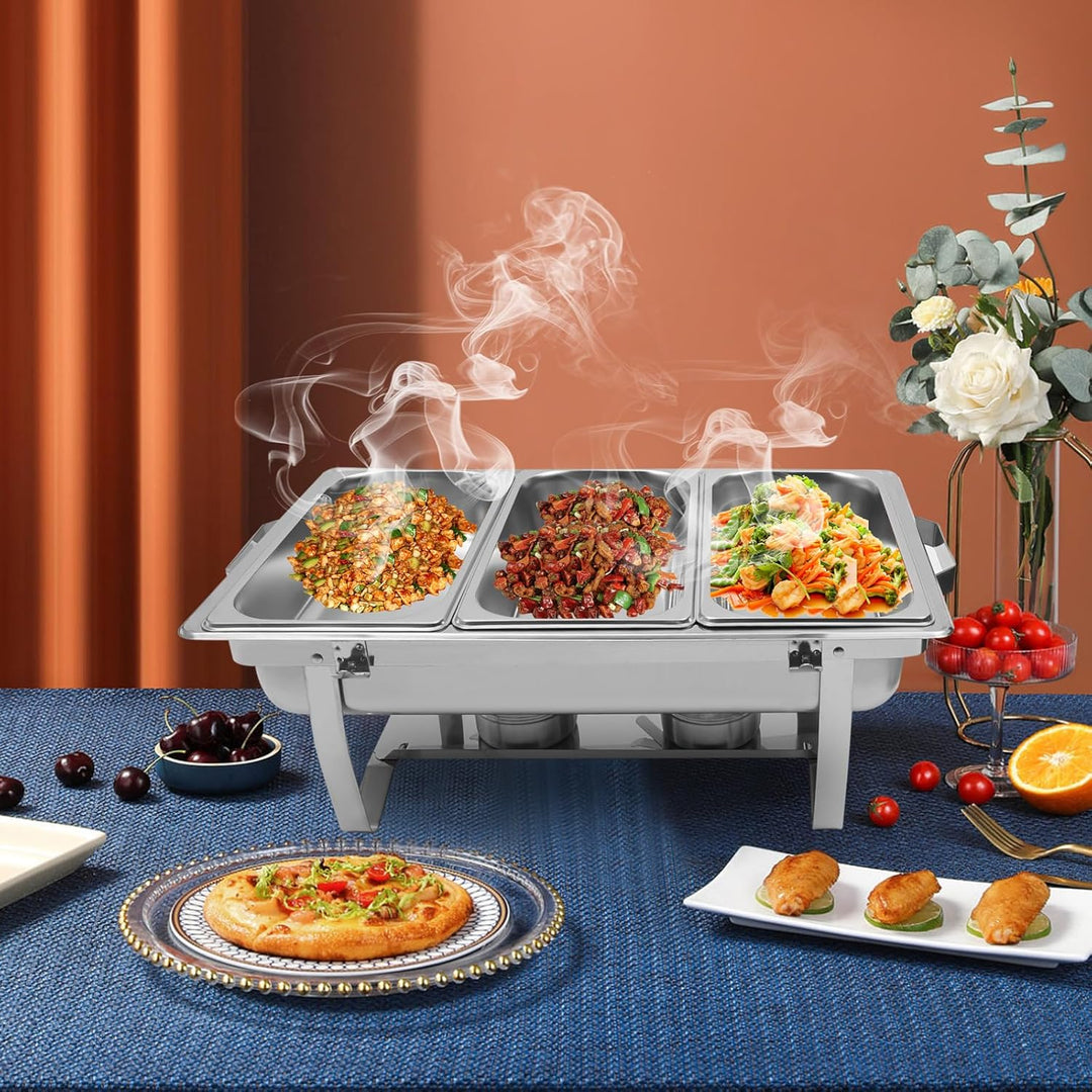 Edelstahl Buffetwärmer Speisenwärmer Chafing Dish Buffet Set - Food Warmer Warmhaltebehälter 8L Spei