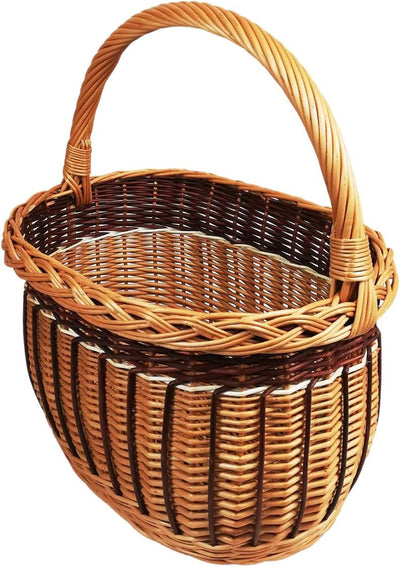 Weidenkorb, Einkaufskorb, Obst- oder Gemüsekorb, Pilzkorb, Picknickkorb 36 x 27 / H 25/43 cm