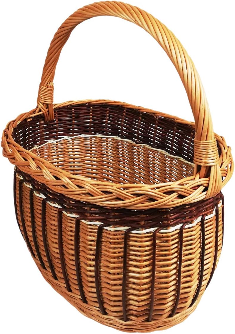 Weidenkorb, Einkaufskorb, Obst- oder Gemüsekorb, Pilzkorb, Picknickkorb 36 x 27 / H 25/43 cm