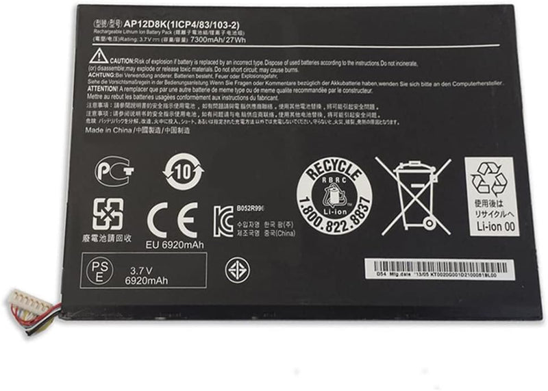 XITAIAN 3.7V 27Wh 7300mAh AP12D8K 1ICP4/83/103-2 Ersatz Laptop Akku für Acer Iconia Tab W510 W510P S